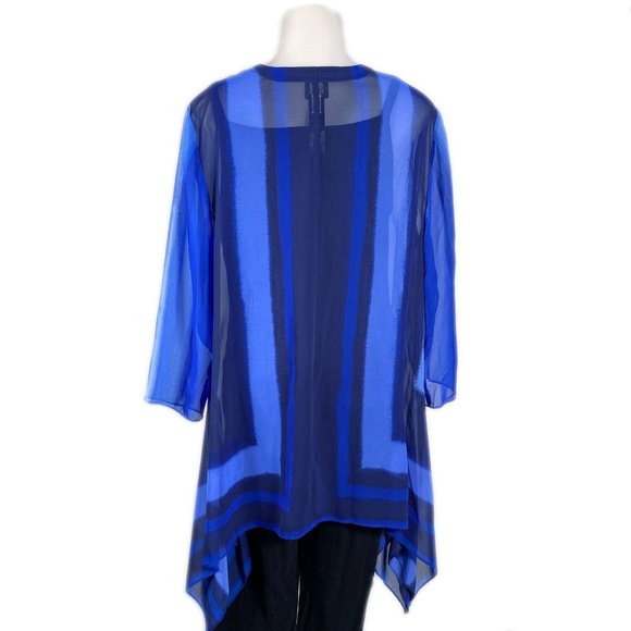 Travelers Collection by Chico's Sheer Blue Kimono - Picture 3 of 9